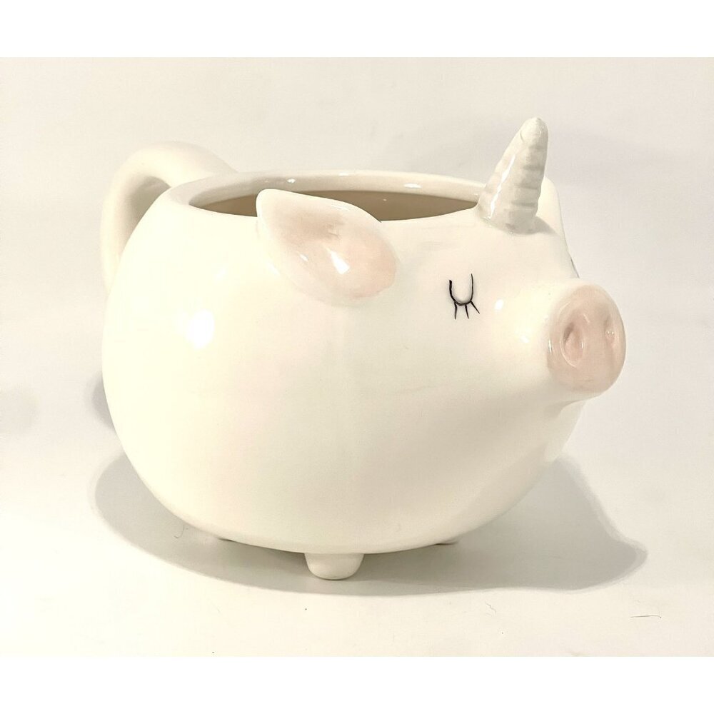 Arlington Design Pigicorn Mug with Legs Pig Unicorn Piggy Pot Planter Cup